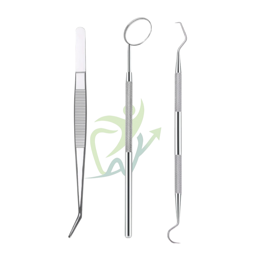Kit de examen (pinzas + sonda + espejo)